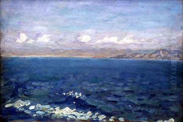 The Albanian Sea Oil Painting by Laurits Regner Tuxen