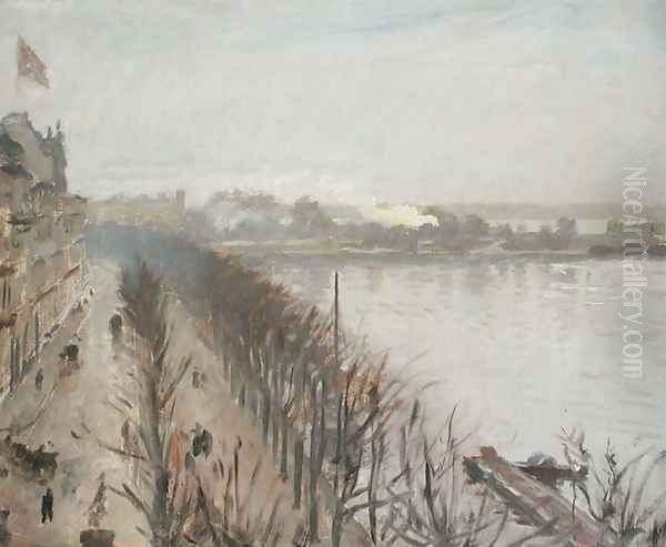 Binnenalster and Neuer Junfernstieg in Hamburg Oil Painting by Laurits Regner Tuxen