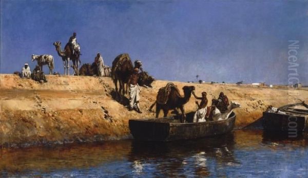 The Camel Transport, Morocco Oil Painting by Edwin Lord Weeks