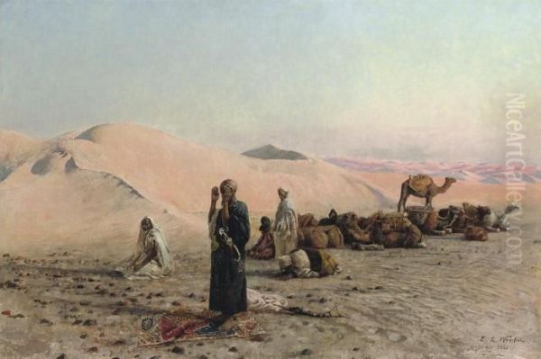 Desert Prayer Oil Painting by Edwin Lord Weeks