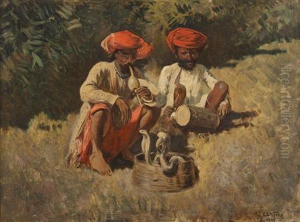 Snake Charmers Oil Painting by Edwin Lord Weeks