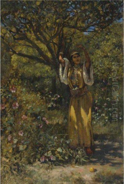 In The Garden Oil Painting by Edwin Lord Weeks