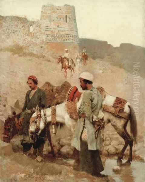 Traveling In Persia Oil Painting by Edwin Lord Weeks