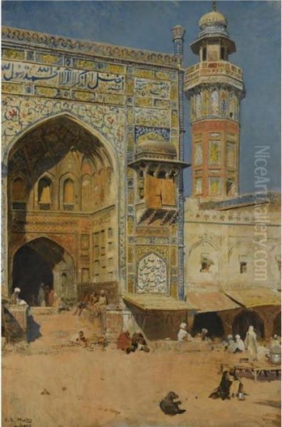 Jumma Musjed - Lahore, India Oil Painting by Edwin Lord Weeks