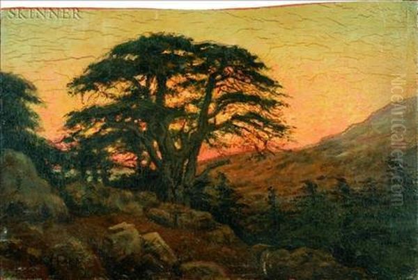 Sunset Oil Painting by Edwin Lord Weeks