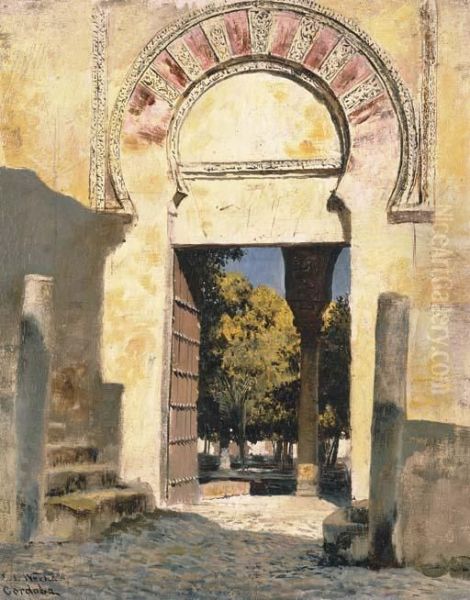 An Old Moorish Gateway - Cordova, Spain Oil Painting by Edwin Lord Weeks