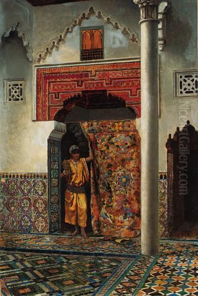 A Moorish Interior Oil Painting by Edwin Lord Weeks