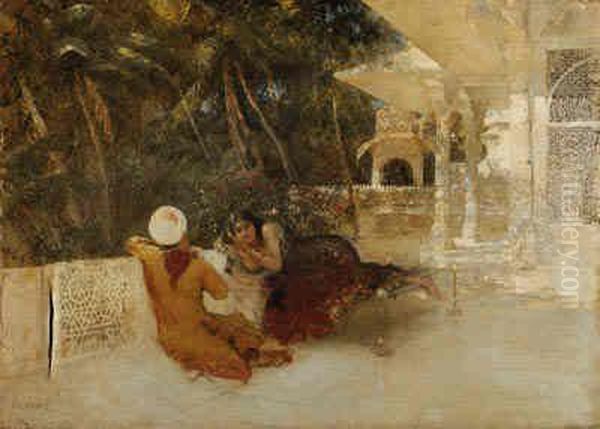 An Intimate Conversation Oil Painting by Edwin Lord Weeks