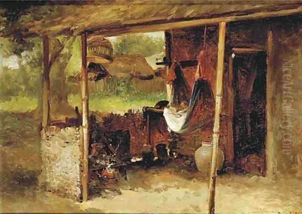 In the kampong Oil Painting by Jan Mari Henri Ten Kate