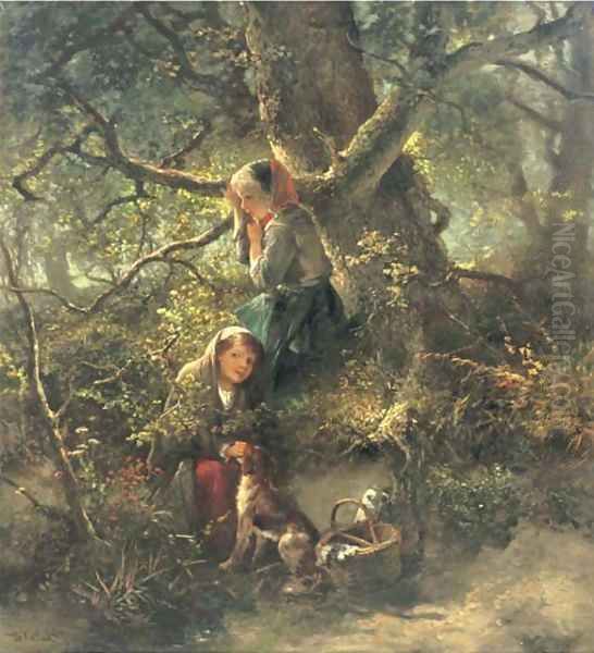 Under the big tree Oil Painting by Jan Mari Henri Ten Kate