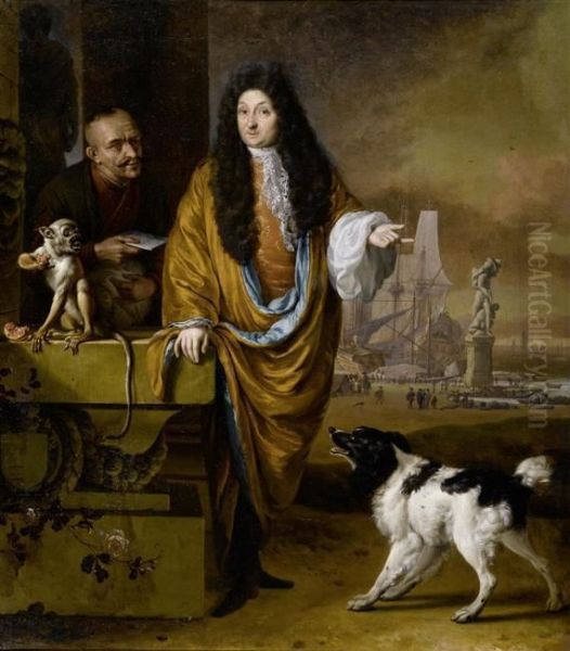 Portrait Of The Merchant A. 
V. 
Goor Oil Painting by Jan Weenix