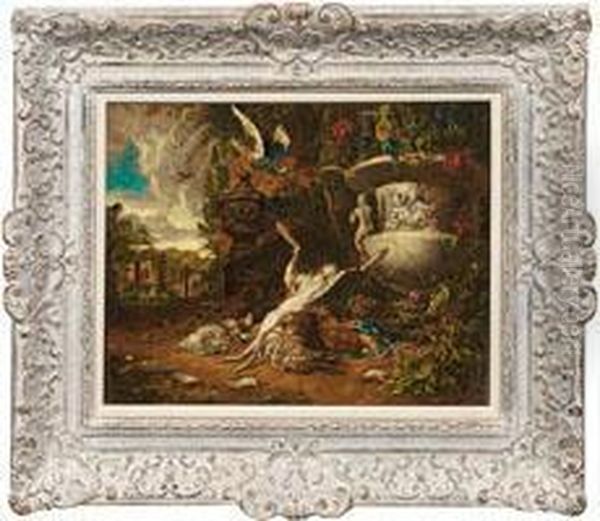 Parklandschaft Miterlegtem Wild Oil Painting by Jan Weenix