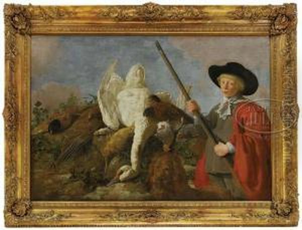 The Younger Hunter With Dog And His Game Oil Painting by Jan Weenix