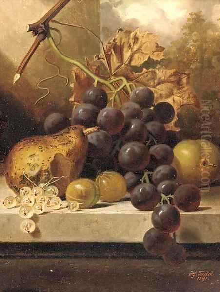 Grapes Oil Painting by Henry George Todd