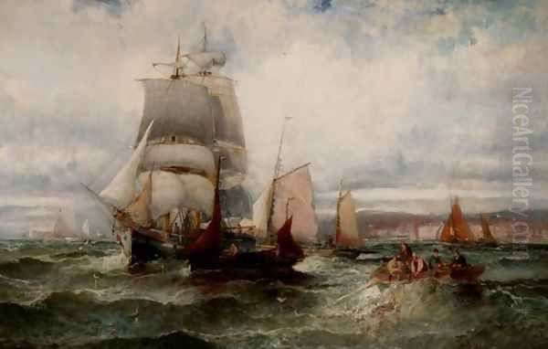 Off the South Coast Oil Painting by William A. Thornley or Thornbery