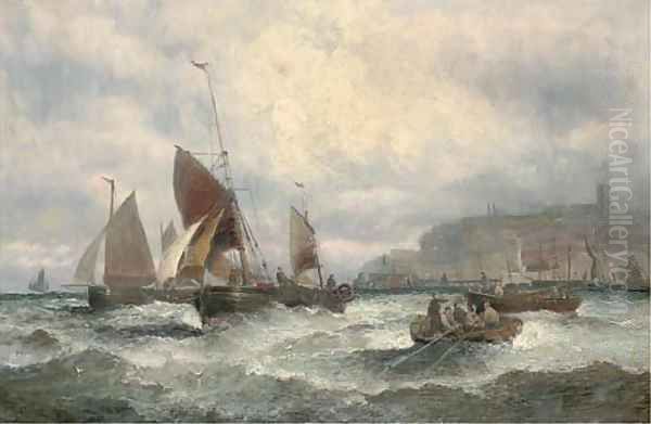 A blustery day on the Medway Oil Painting by William A. Thornley or Thornbery