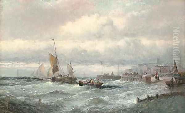 A stiff breeze off Ramsgate Oil Painting by William A. Thornley or Thornbery