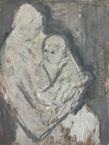 Le Pere Et Son Fils Oil Painting by Joachim Weingart