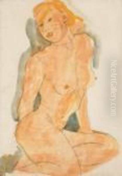 Femme Nue Oil Painting by Joachim Weingart