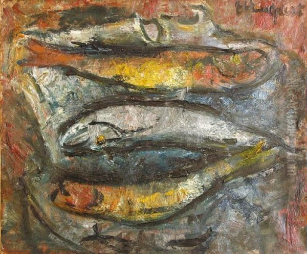 Nature Morte Aux Poissons Oil Painting by Joachim Weingart