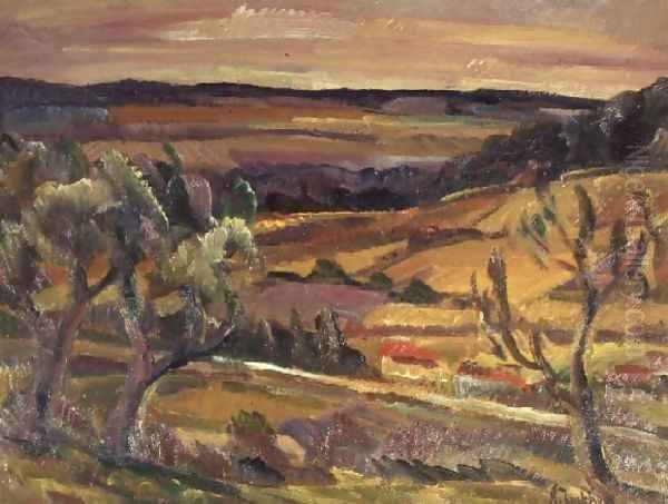 Autumn Landscape near dOrsay, France Oil Painting by Alexandrovitch Tarkhoff