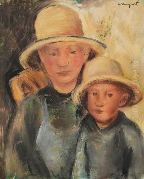 Children's Heads Oil Painting by Joachim Weingart