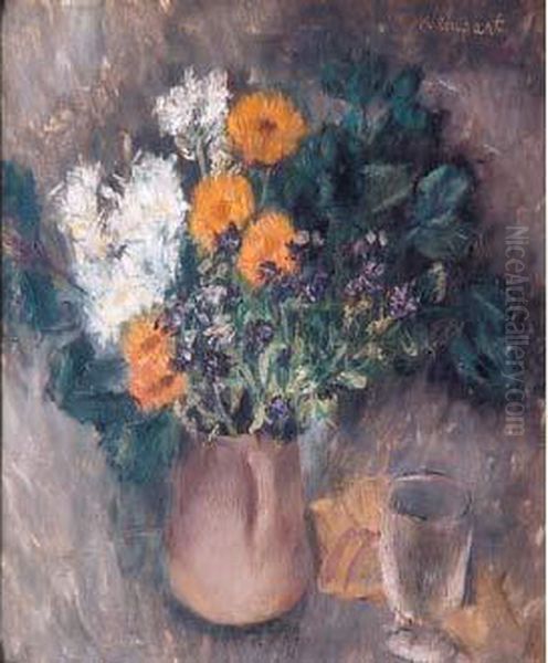 Bouquet De Fleurs De Champs Oil Painting by Joachim Weingart