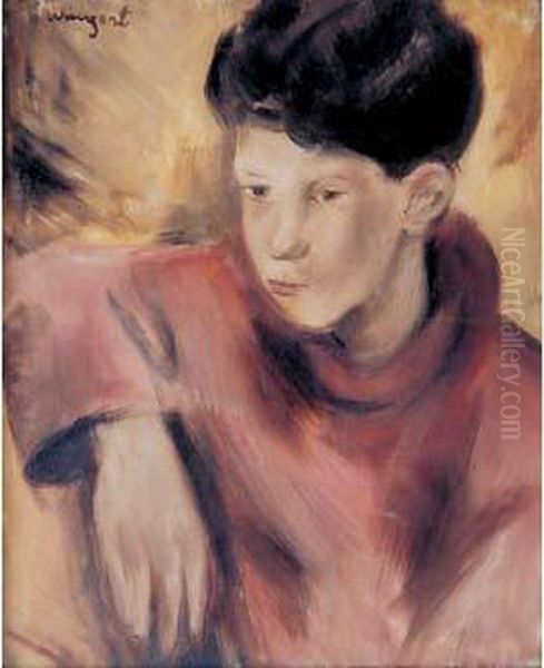 Garcon Au Pull-over Rouge Oil Painting by Joachim Weingart