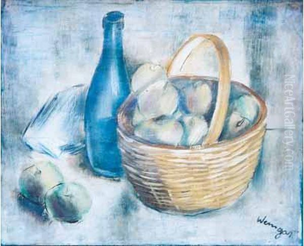 Nature Morte Au Panier Oil Painting by Joachim Weingart