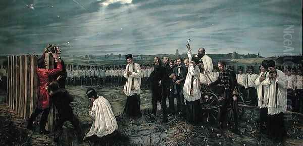 Execution of Hungarian Officers by the Austrians at Arad, Hungary on 6th October 1849, 1893 Oil Painting by Janos Thorma