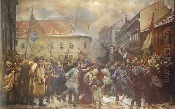 Rise up, Hungarian 1898-1937 Oil Painting by Janos Thorma