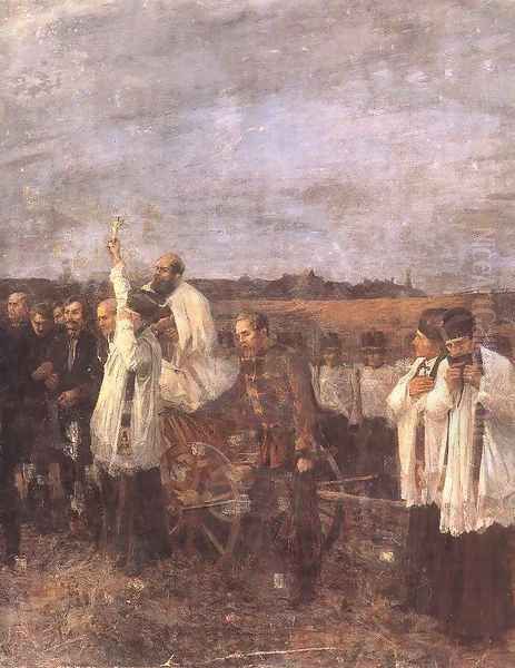 The Martyrs of Arad Sixth of October, detail. right view 1893-96 Oil Painting by Janos Thorma