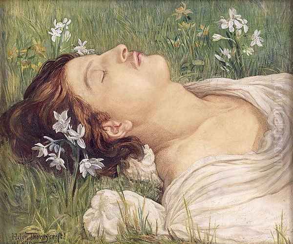 Narcissus, 1876 Oil Painting by Helen Thornycroft