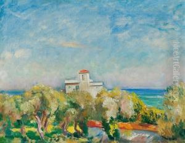 Landscape In The South Of France Oil Painting by Wojciech Weiss