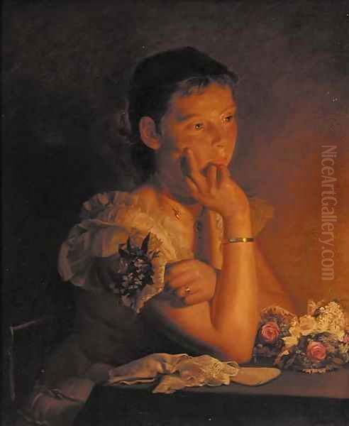 Lost in thought Oil Painting by Carl Christian Frederik Jacob Thomsen