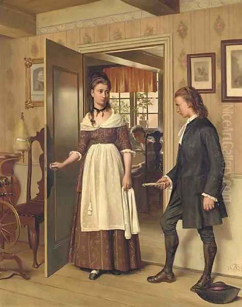 The Letter Oil Painting by Carl Christian Frederik Jacob Thomsen