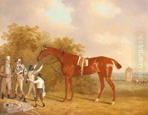 Mr. Watt's Altisidora, Winner of the 1813 St. Leger Oil Painting by Clifton Tomson