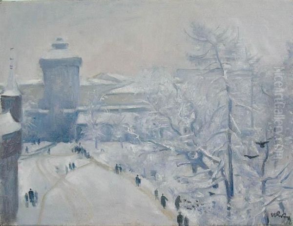 Krakow-brama Florianska Oil Painting by Wojciech Weiss