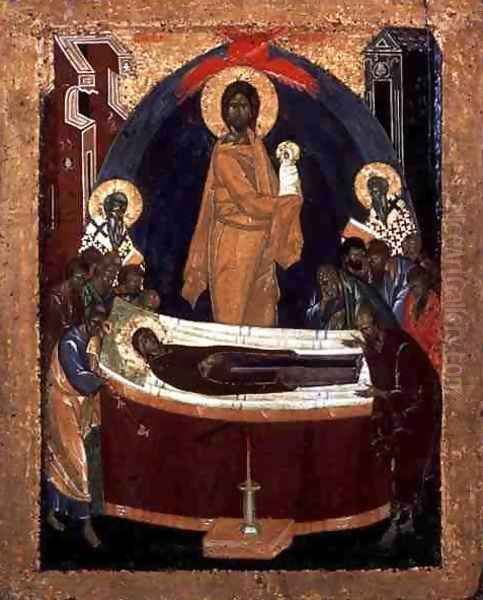 The Dormition, c.1392 Oil Painting by the Greek Theophanes