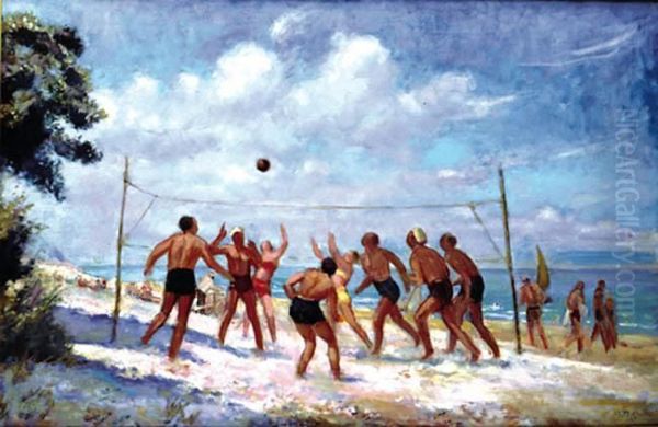 Na Plazy W Jastrzebiej Gorze 1936 Oil Painting by Wojciech Weiss