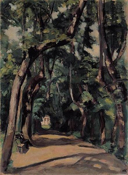 Aleja W Parku, Ok. 1920 R. Oil Painting by Wojciech Weiss