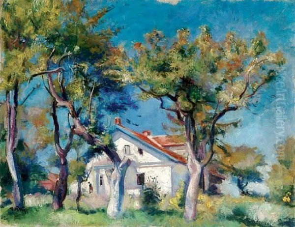 Dworek Wsrd Drzew, Ok. 1916 Oil Painting by Wojciech Weiss