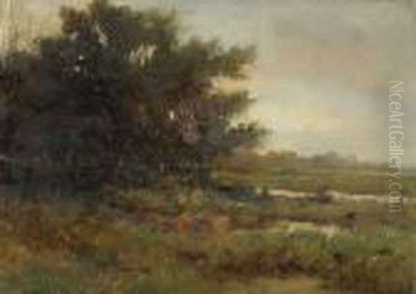 Venlandschap Oil Painting by Jan Hendrik Weissenbruch