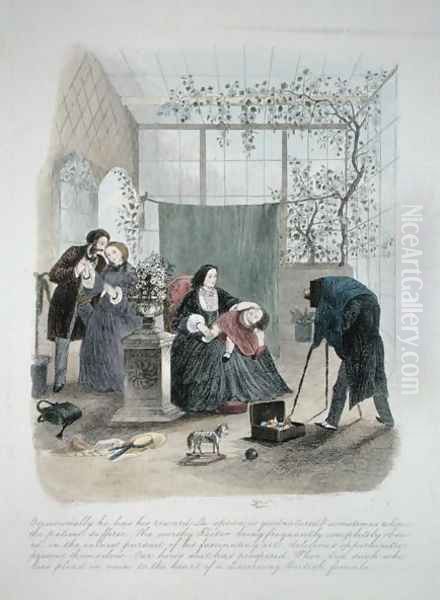 Illustration from Visitation of a London Exquisite to his Maiden Aunts in the Country, published 1859 2 Oil Painting by Theo