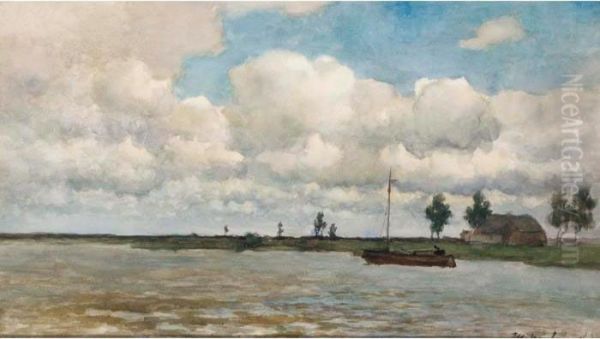 On The Nieuwkoopse Plassen by Jan Hendrik Weissenbruch