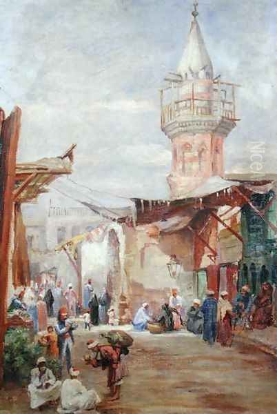 Market, Jerusalem Oil Painting by Margaret Thomas