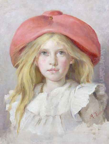 Danish Child, c.1900 Oil Painting by Margaret Thomas