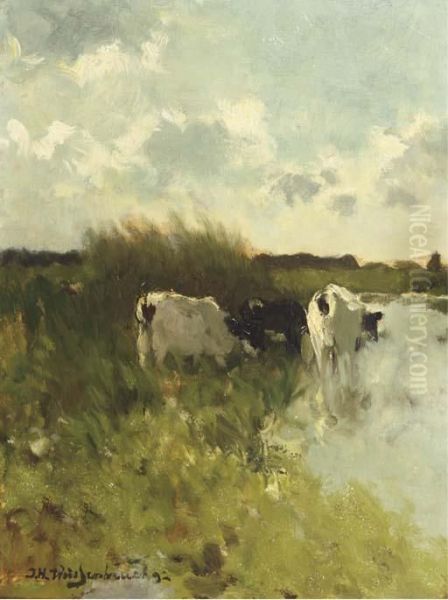 Summer In The Polder Oil Painting by Jan Hendrik Weissenbruch