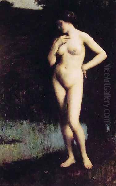 Standing Nude before the Lake Oil Painting by Antony Troncet