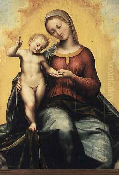 Madonna and Child Oil Painting by Giovanni Battista (Il Malosso) Trotti